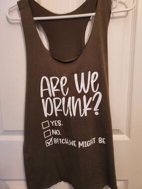 Women’s Olive Green Graphic Racerback Tank Top